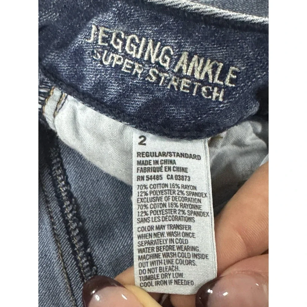 American Eagle Jegging Ankle Jeans Women's Size 2 Super Stretch Moto Zipper - Picture 10 of 14